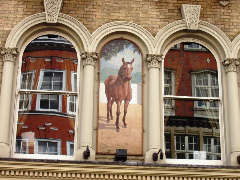 Horse & Groom horse mural. Published on 